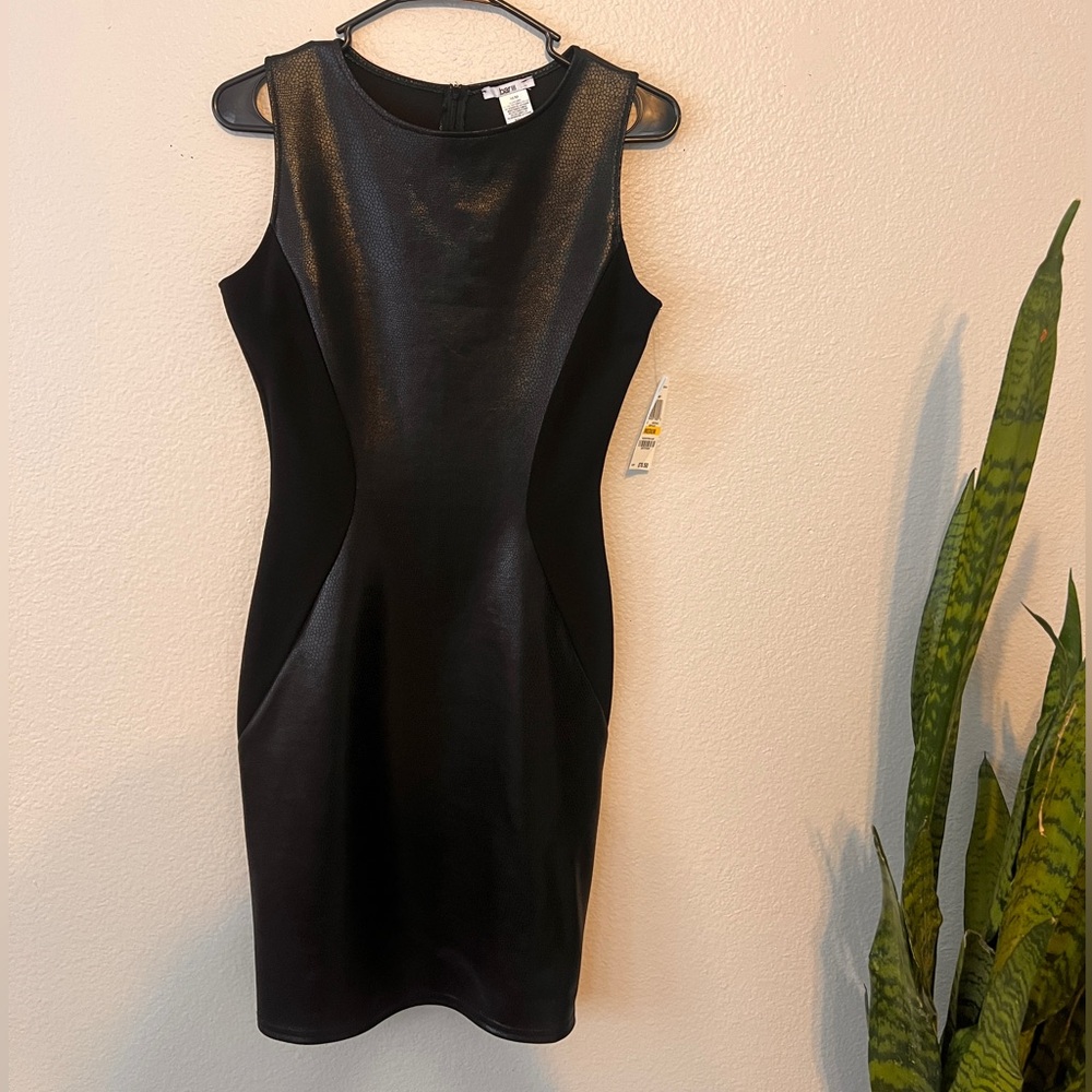 Black leather dress size medium